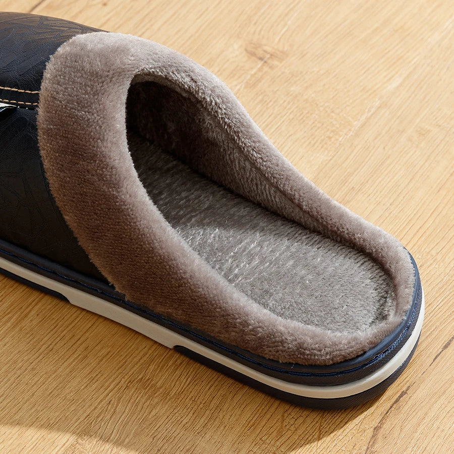 Herre Indendørs Sko Slip-On med Blødt Foder og Skridsikker Sål