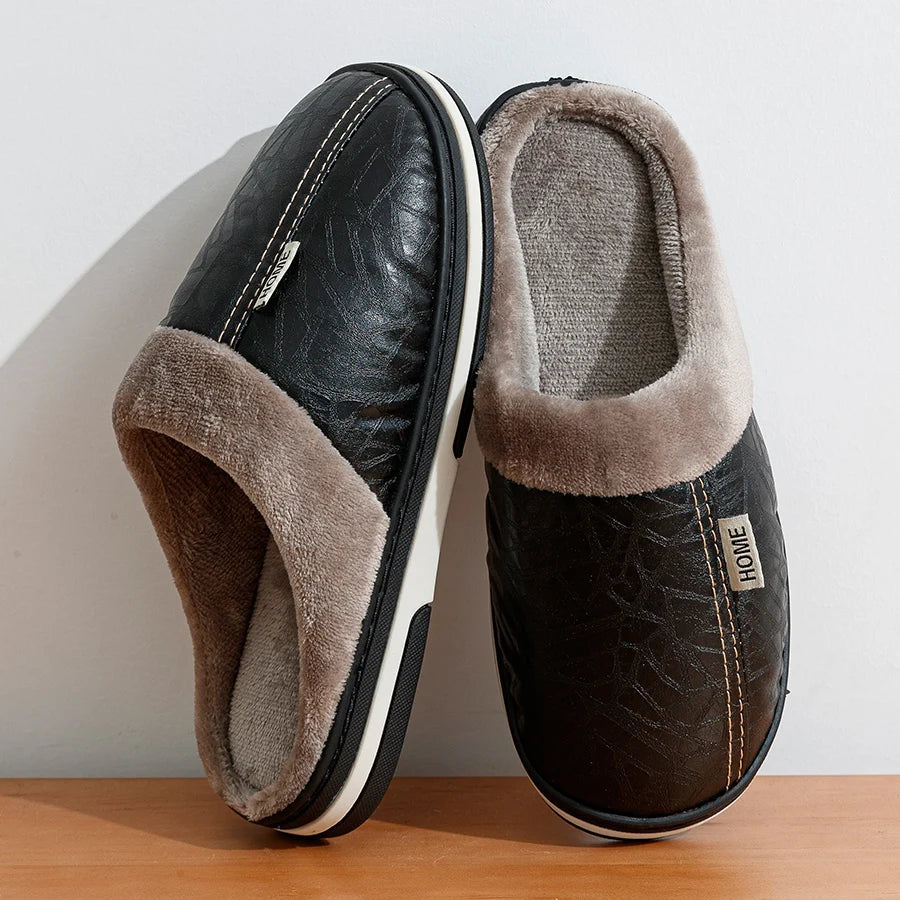 Herre Indendørs Sko Slip-On med Blødt Foder og Skridsikker Sål