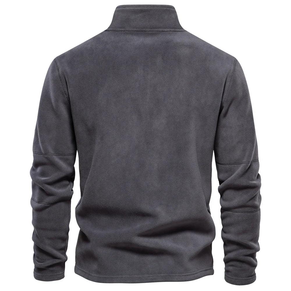 Herre Jakke Fleece Pullover Casual Stil med Halv Lynlås
