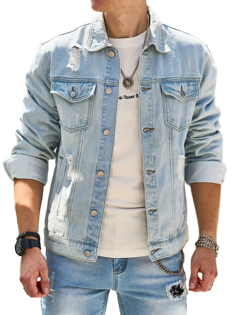Herre Jakke med Knapper Front