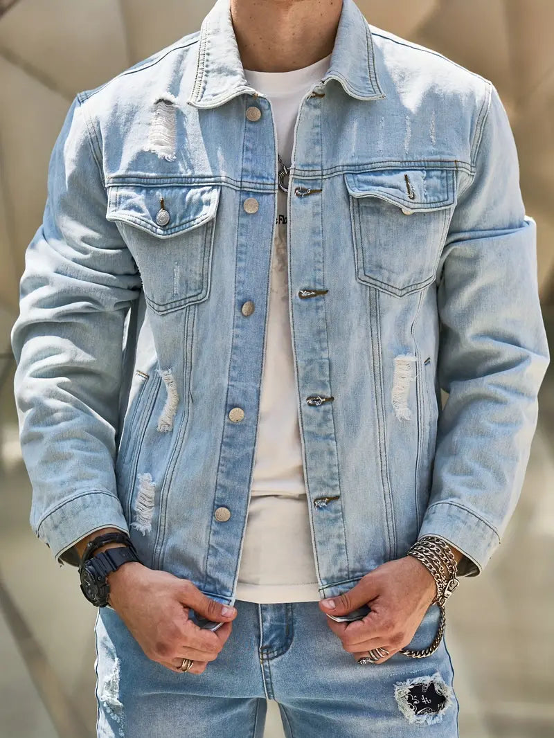 Herre Jakke med Knapper Front