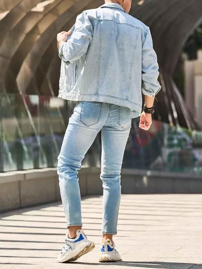 Herre Jakke med Knapper Front