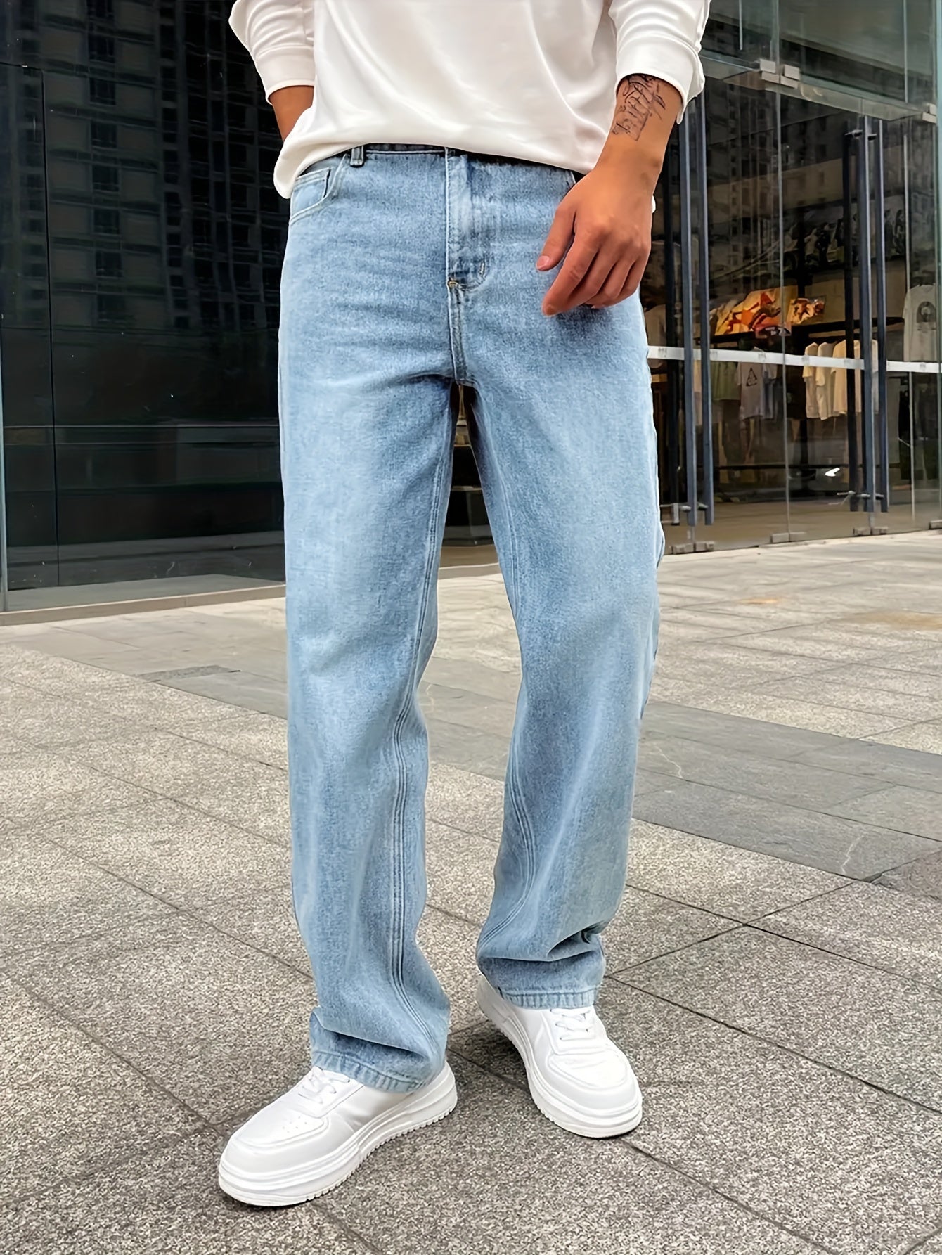 Herre Jeans Løs Pasform