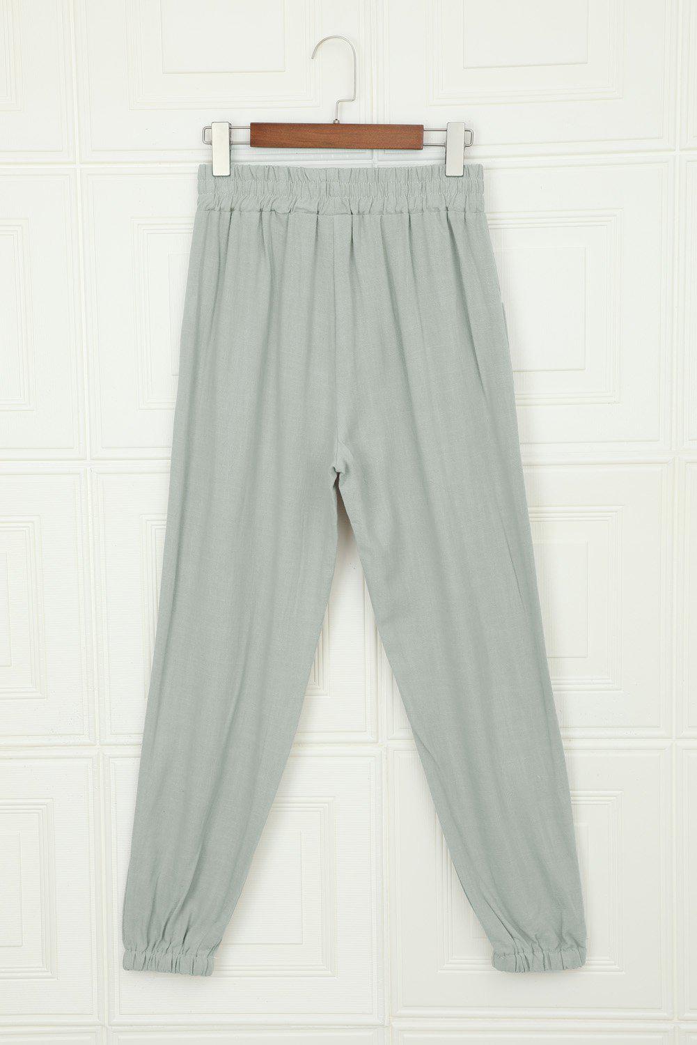 Herre Joggingbukser med Elastisk Talje og Lommer i Spandex