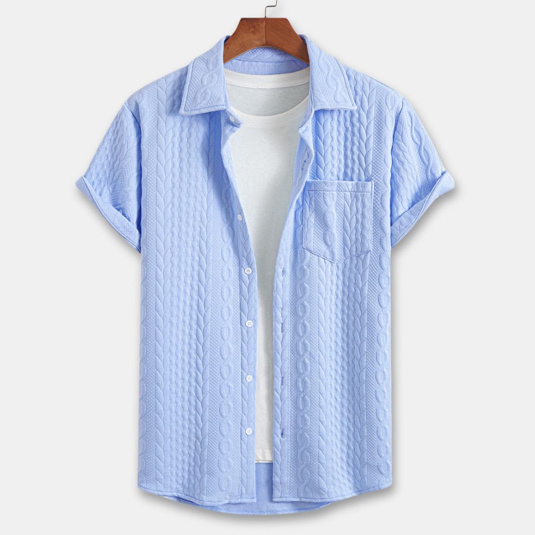 Herre Knitted Coastal Shirt Komfortabel Design