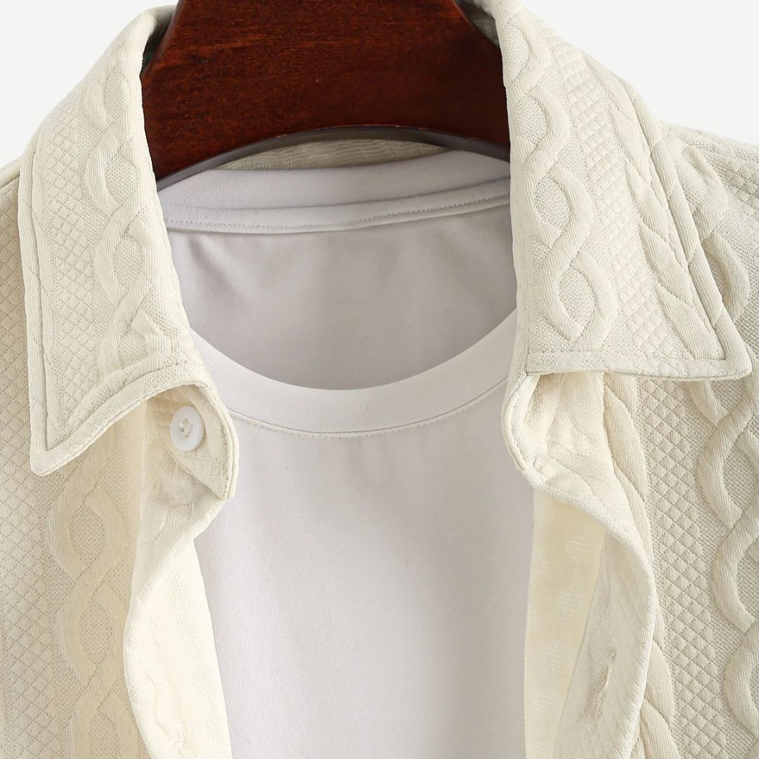 Herre Knitted Shirt Komfortabel Design