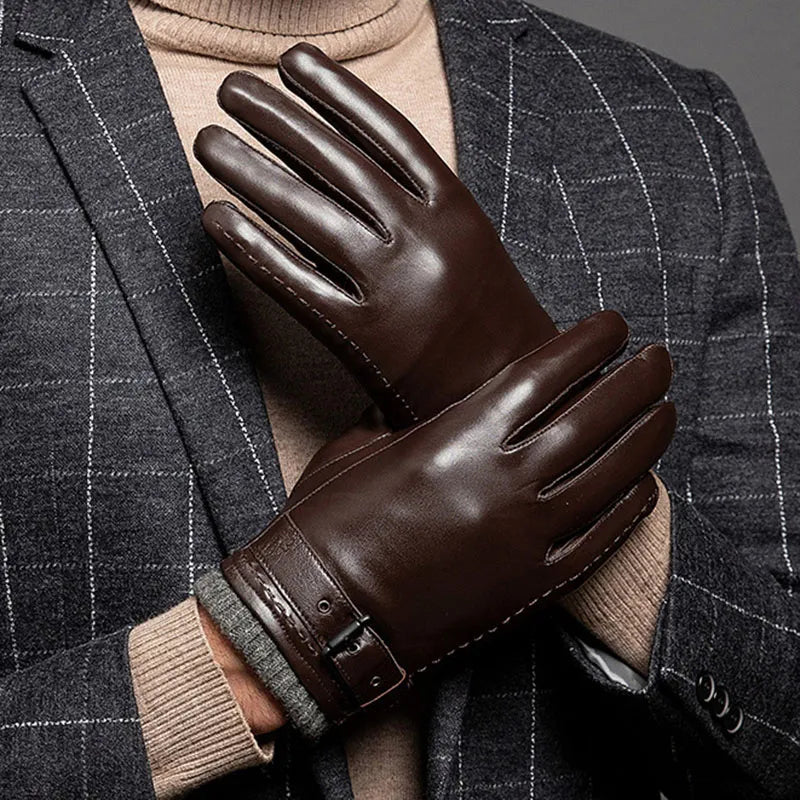 Herre Læderhandsker med Cashmere Foring