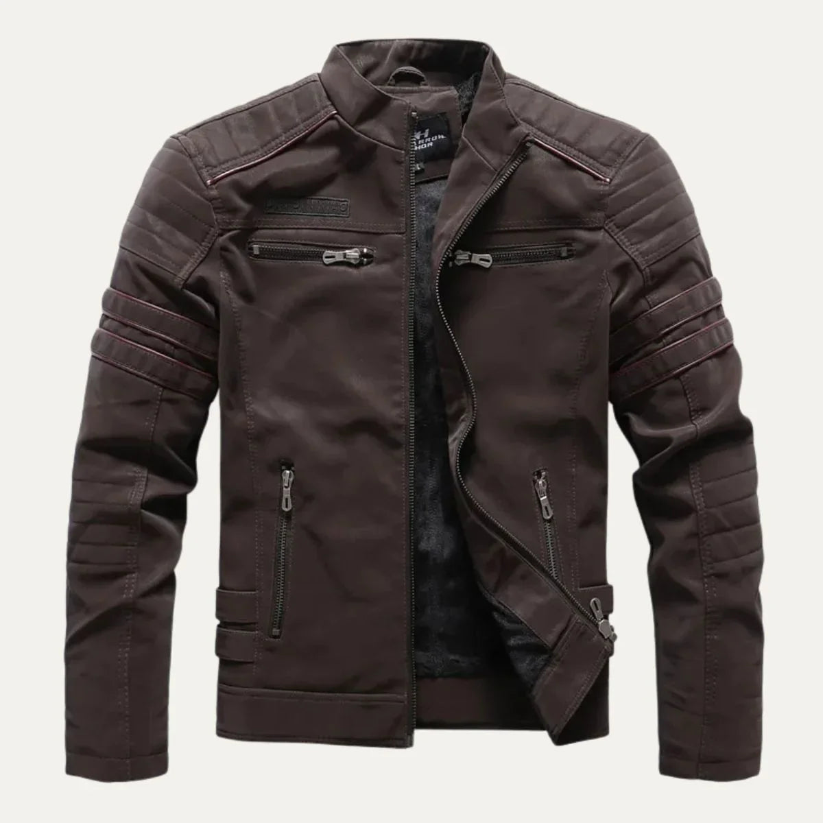 Herre Læderjakke Torino Vintage-Inspireret Regular Fit