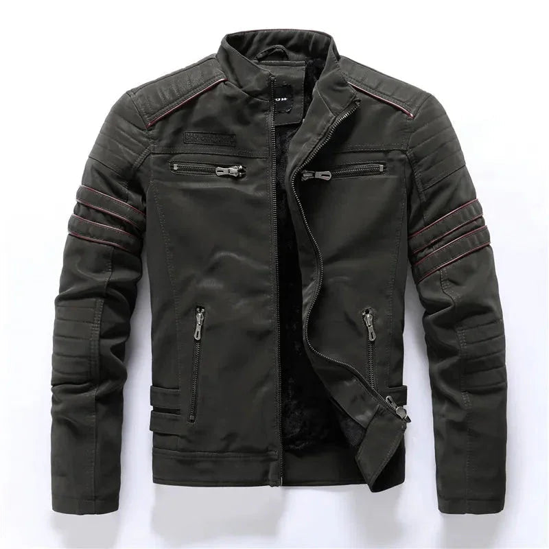 Herre Læderjakke Torino Vintage-Inspireret Regular Fit