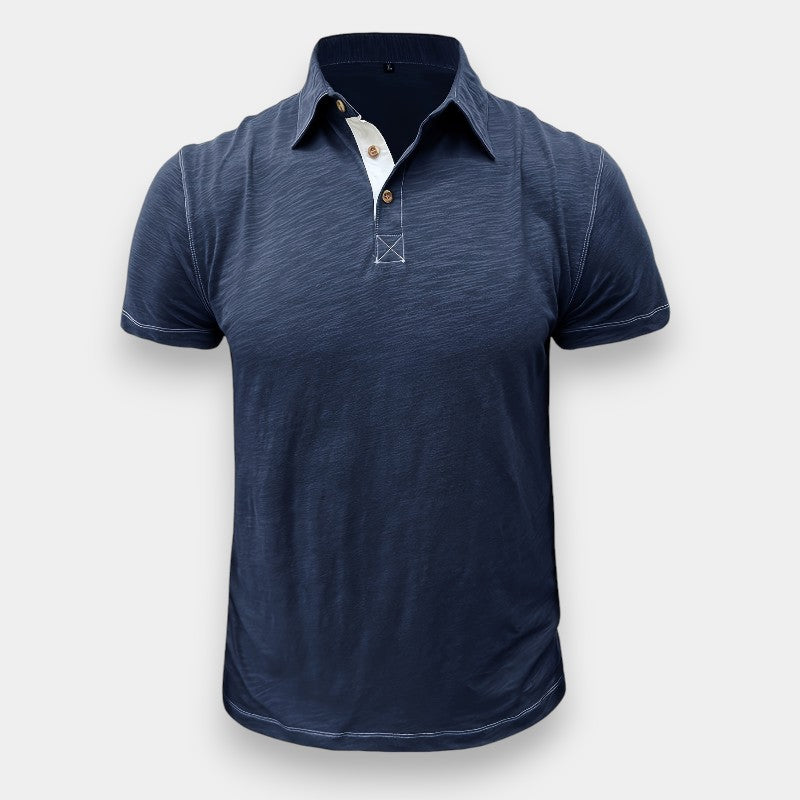Herre Langærmet Golf T-shirt i Bomuld
