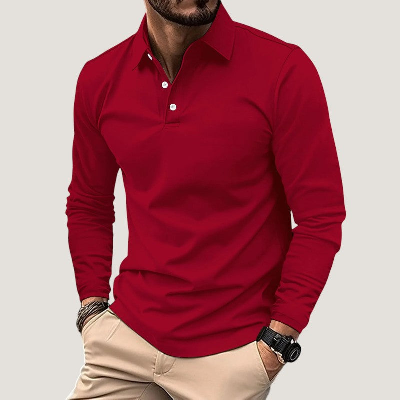 Herre Langærmet Polo T-shirt Casual Design