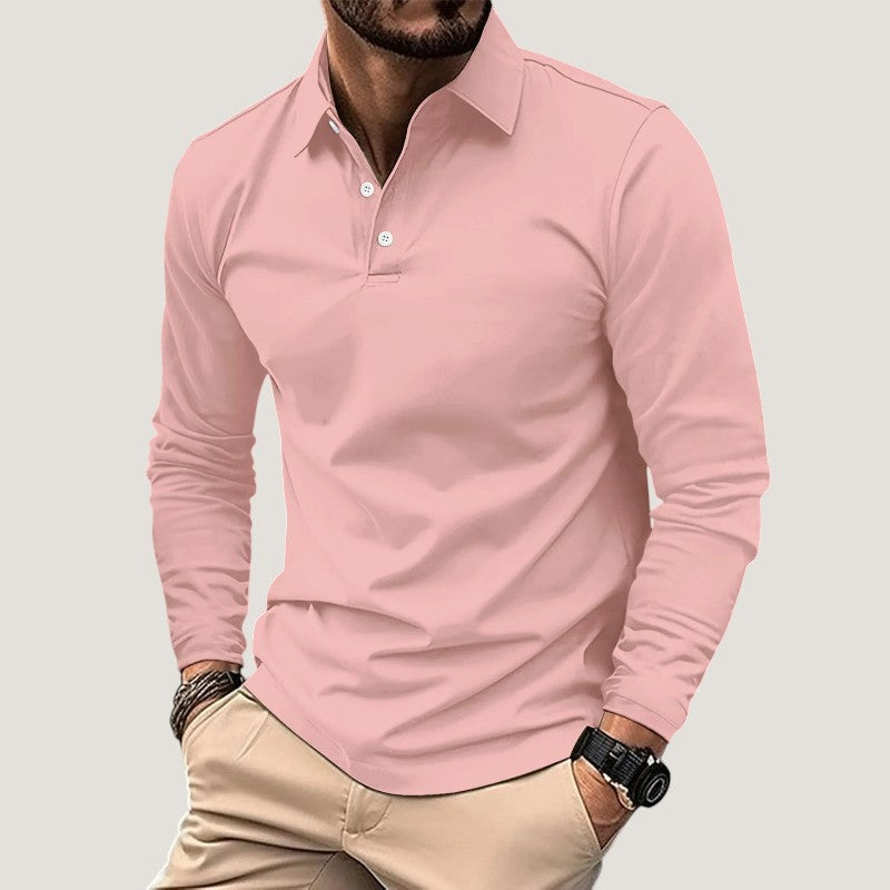 Herre Langærmet Polo T-shirt Casual Design