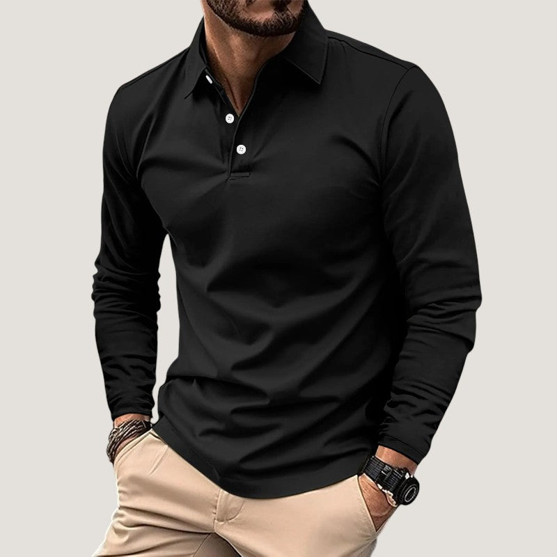 Herre Langærmet Polo T-shirt Casual Design