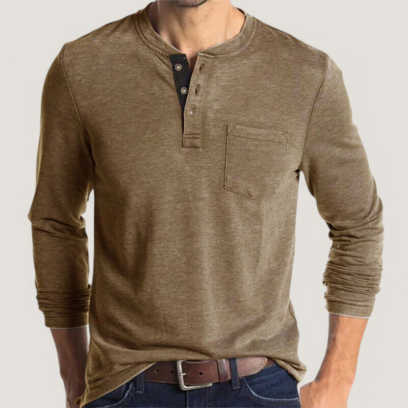 Herre Langærmet T-shirt Klassisk Design