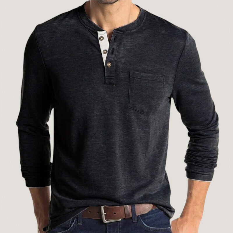 Herre Langærmet T-shirt Klassisk Design