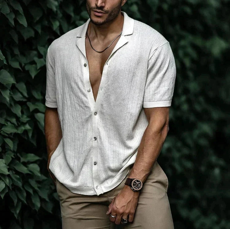 Herre Lin Skjorte Casual Sommer Stil
