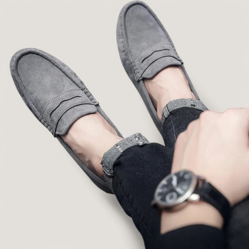 Herre Mokkasiner Suede Skridsikker Sål Komfortabel Design