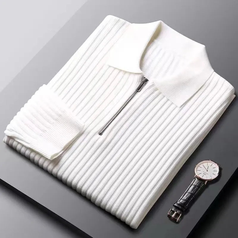 Herre Polo Sweater med Lynlås