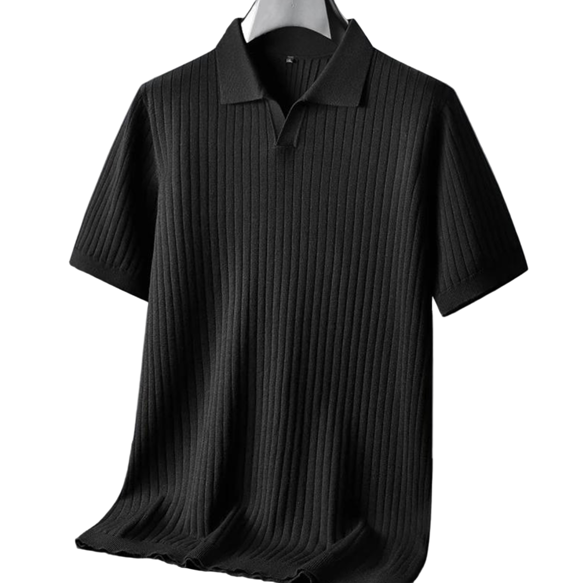 Herre Polo T-shirt med Ribbet Design