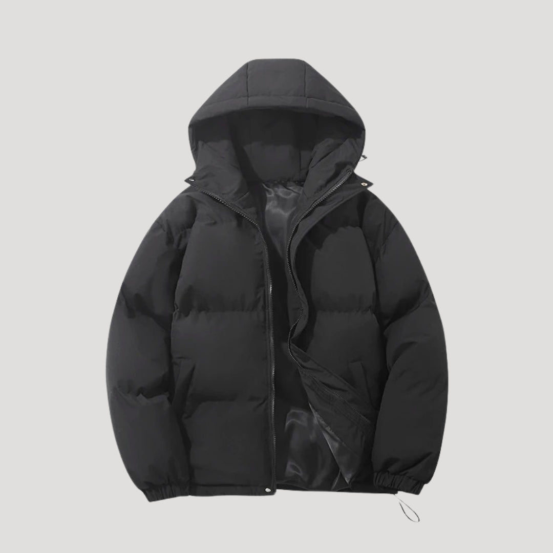 Herre Puffer Jakke Med Hætte Til Vinter - Moderne Stil, Letvægtsdesign, Isoleret Hætte