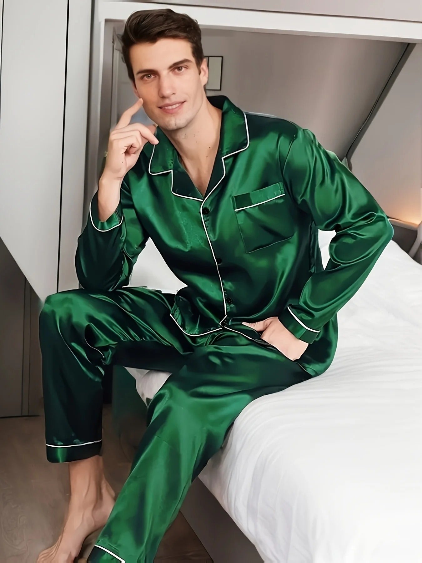 Herre Pyjamas Klassisk Stil