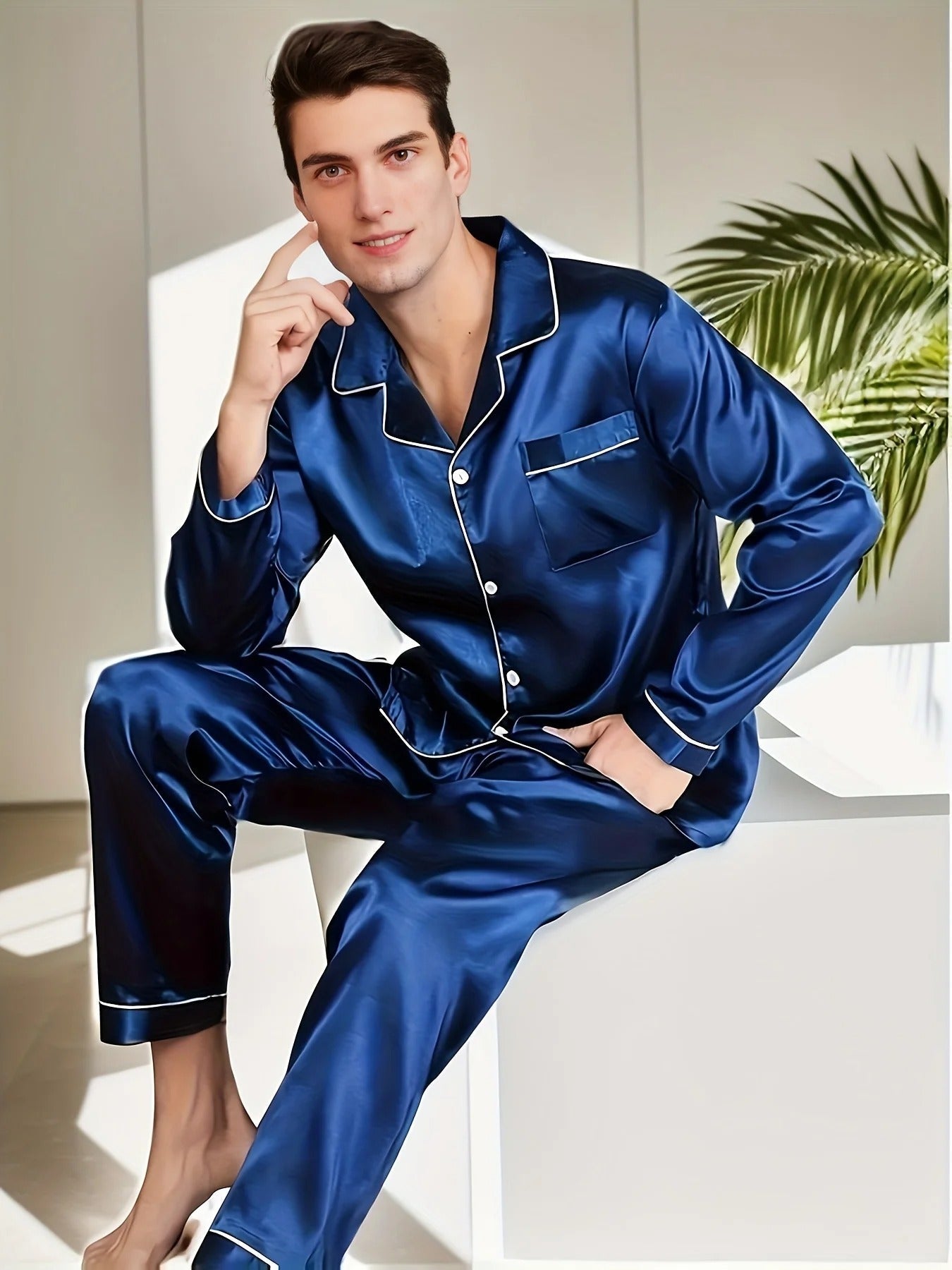 Herre Pyjamas Klassisk Stil