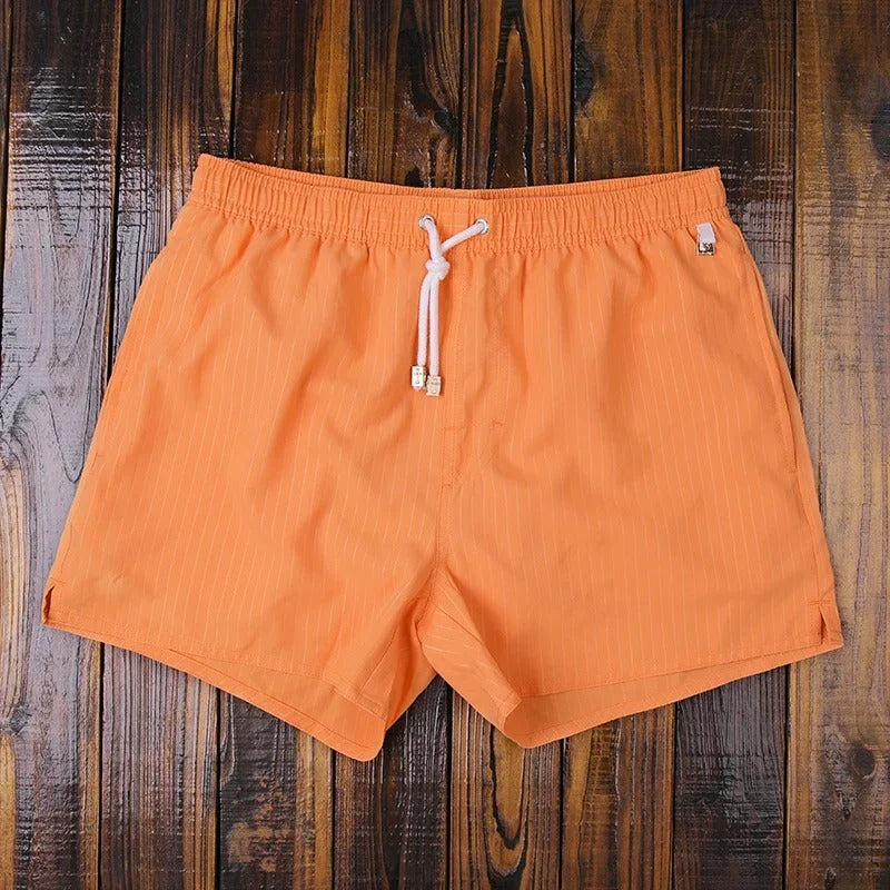Herre Shorts med Elastisk Linning og Stribet Design