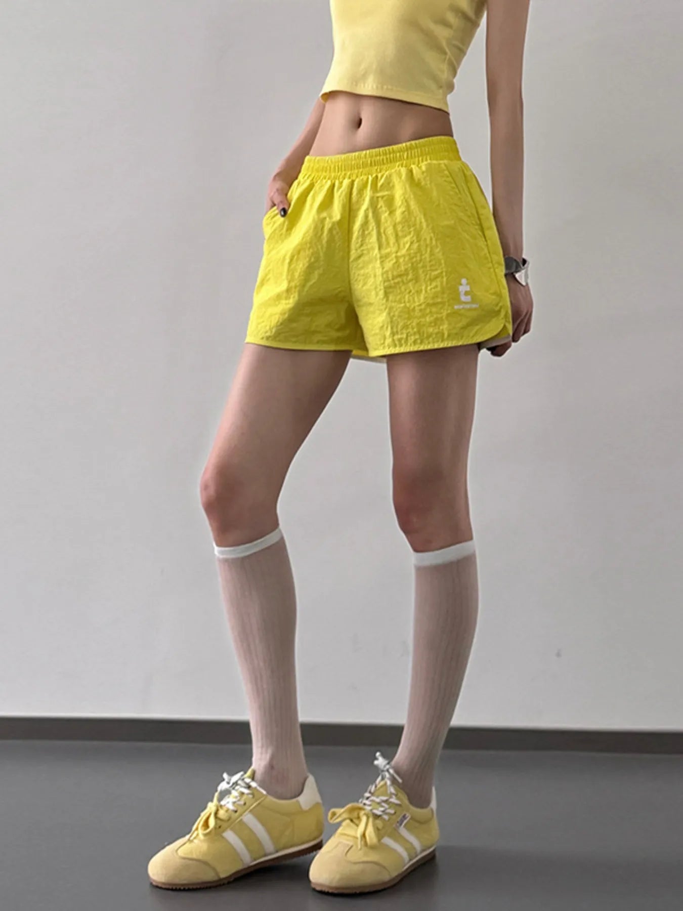Herre Shorts med Elastisk Talje i Bomuld og Linned