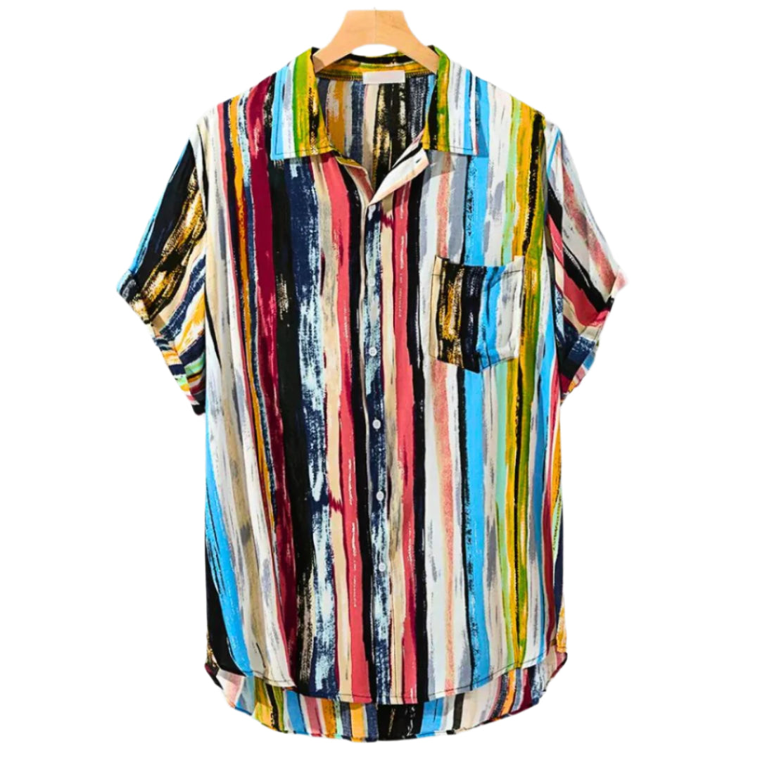 Herre Skjorte Multifarvet Stribet Premium Stof Casual