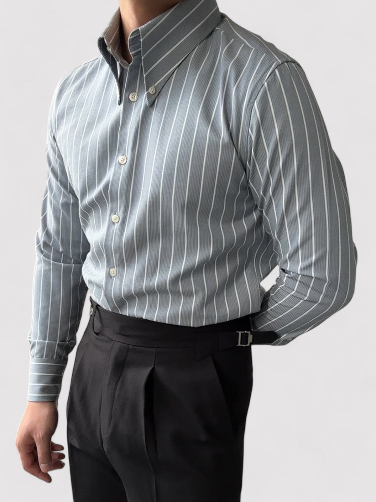 Herre Skjorte Slank Fit Stribet Design