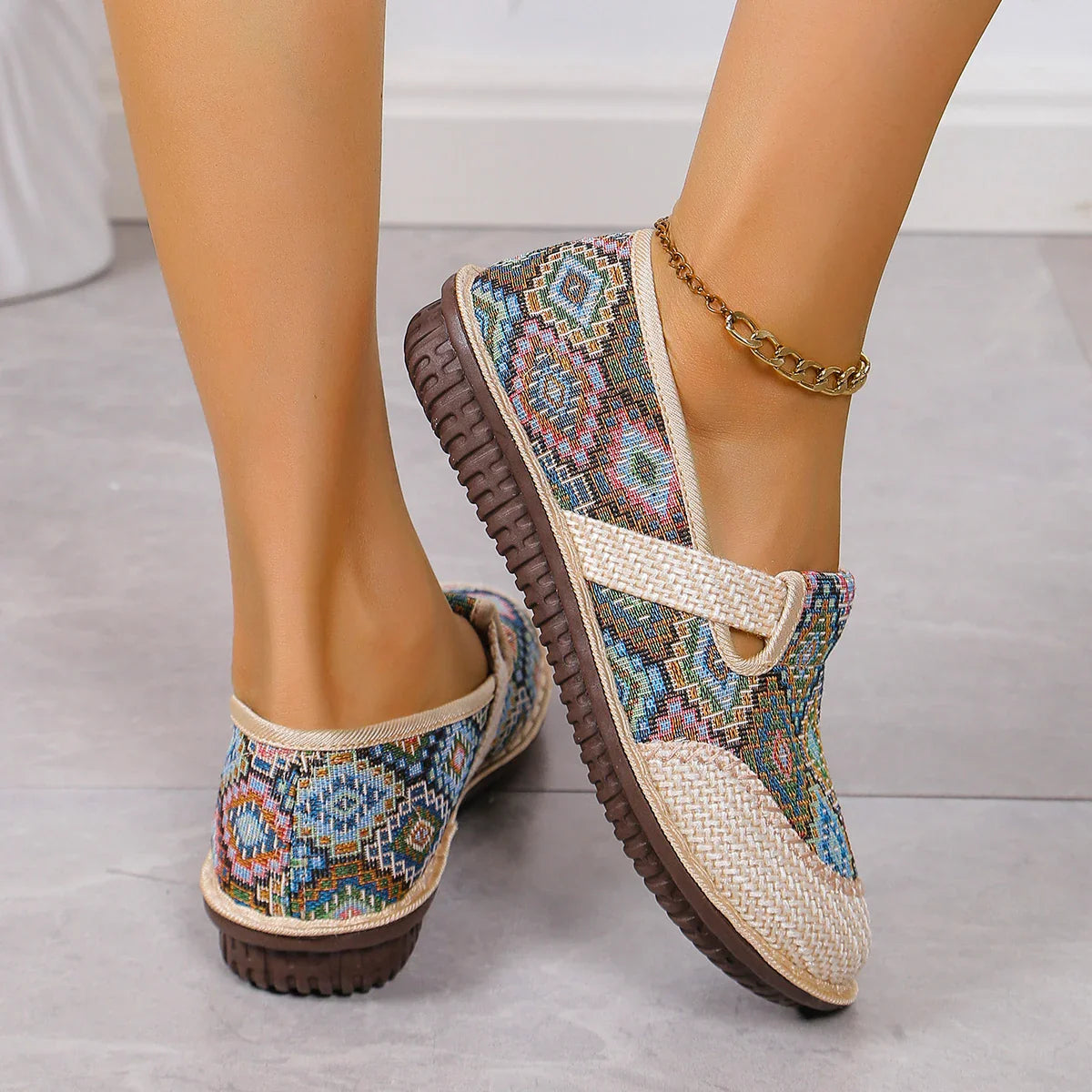 Damers slip-on sko Komfortabel design Pustende materiale