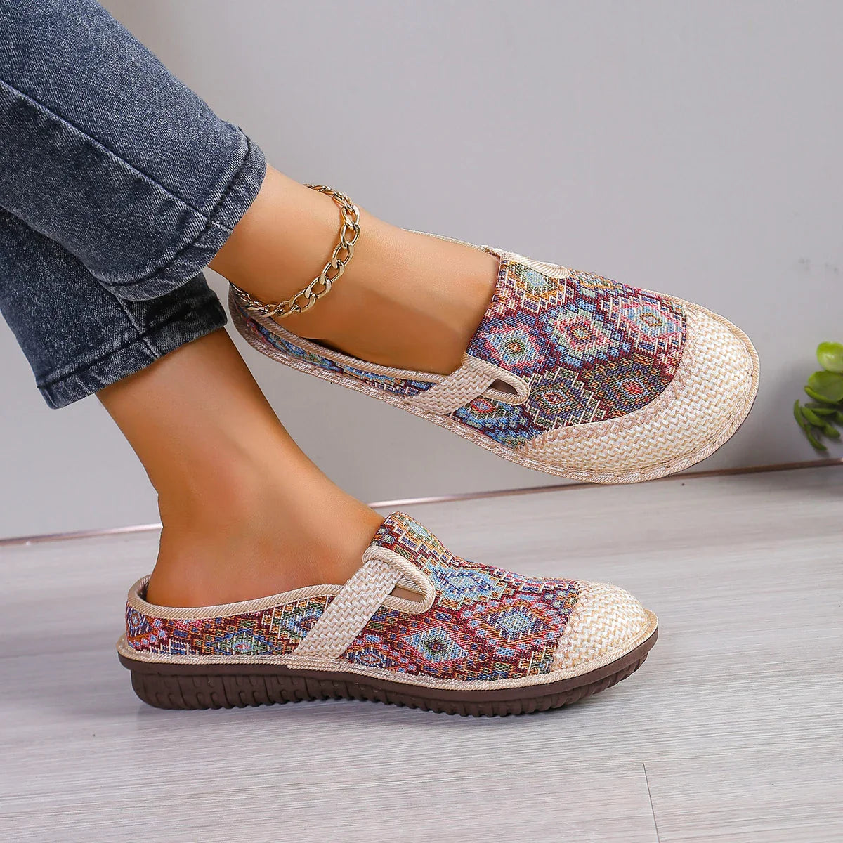 Damers slip-on sko Komfortabel design Pustende materiale
