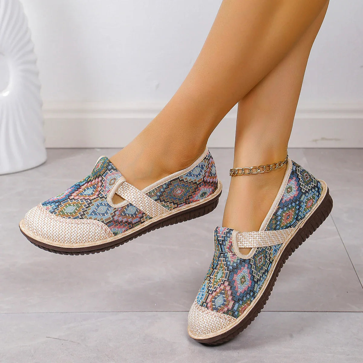 Damers slip-on sko Komfortabel design Pustende materiale