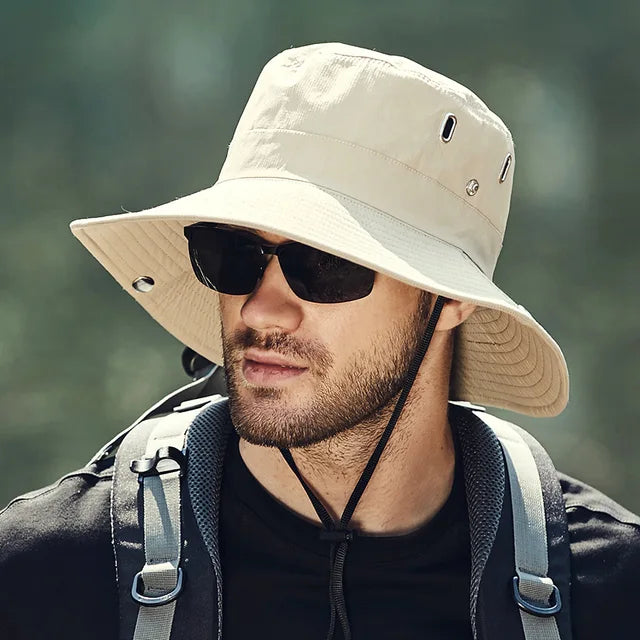 Herre Sommerhat med Bred Skygge