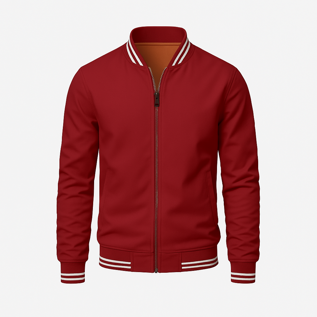Herre Sommerjakke Sporty Stil Med Ribbet Krave