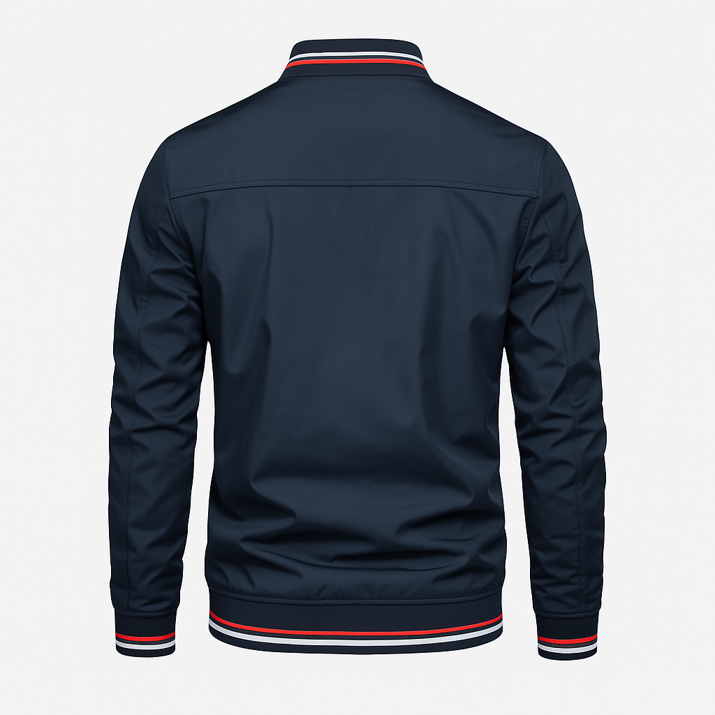 Herre Sommerjakke Sporty Stil Med Ribbet Krave
