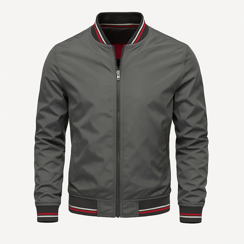 Herre Sommerjakke Sporty Stil Med Ribbet Krave