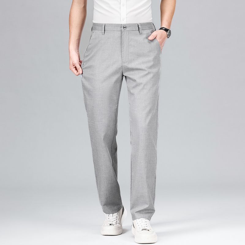 Herre Straight-Leg Bukser Tencel Linned Blend
