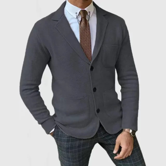 Herre Strik Blazer Klassisk Stil