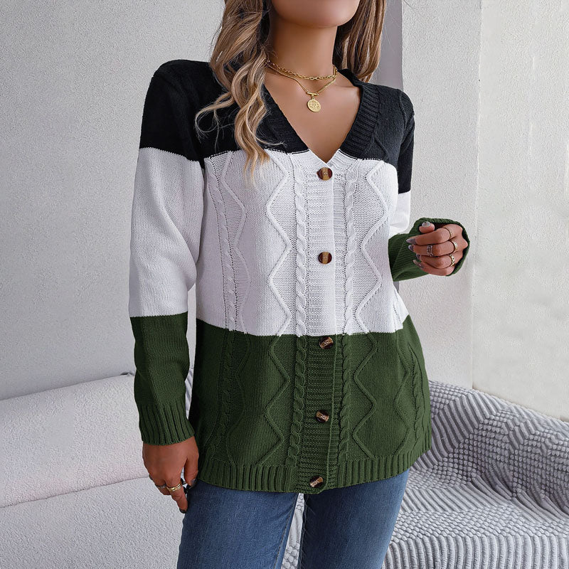Herre Strikket Sweater med V-ring Knapper