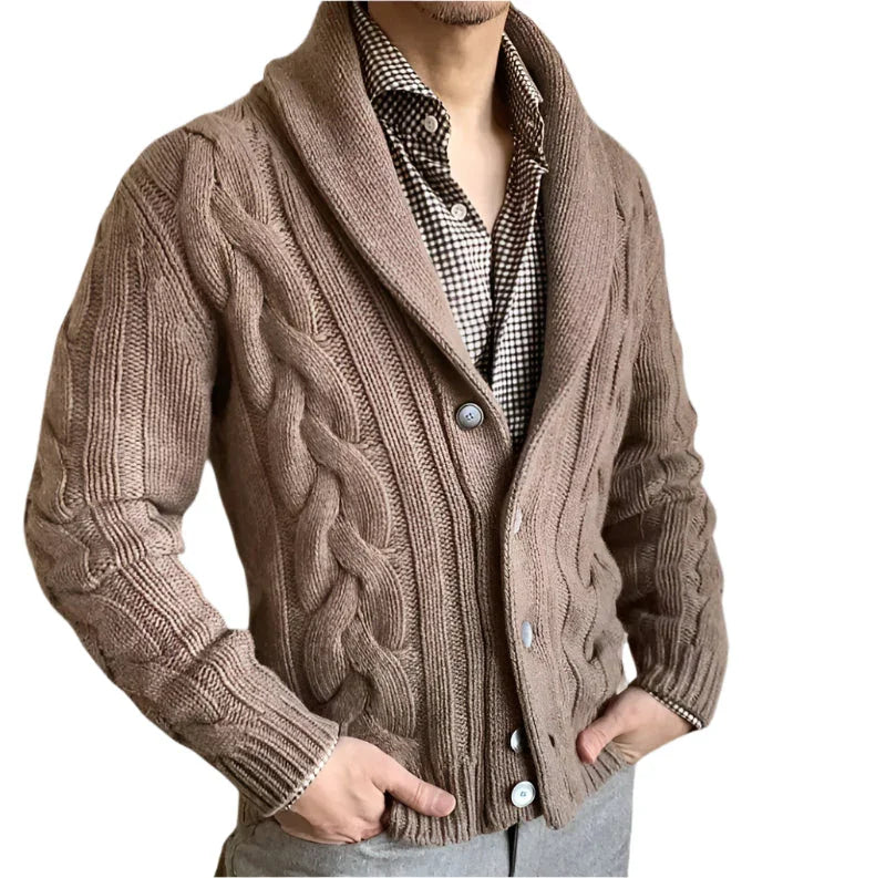 Herre Striktrøje Cardigan Til Mænd - Skræddersyet Uld Sweater til Formelle og Afslappede Anledninger