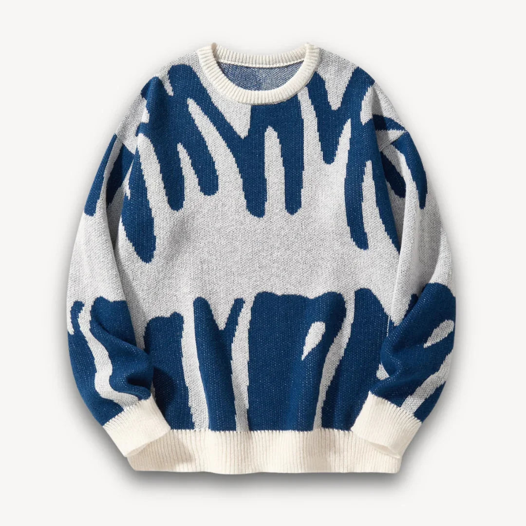 Herre Striktrøje Grafisk Crewneck