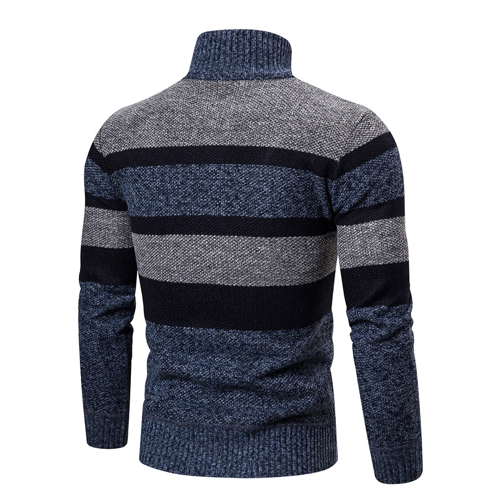 Herre Striktrøje Stribet Slim Fit Cardigan