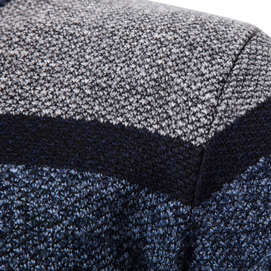 Herre Striktrøje Stribet Slim Fit Cardigan