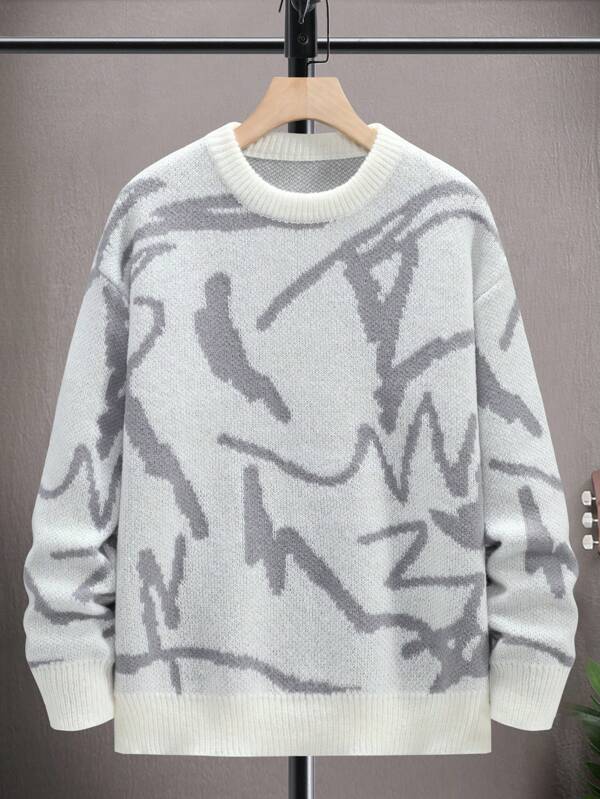 Herre Sweater Casual Med Grafisk Print