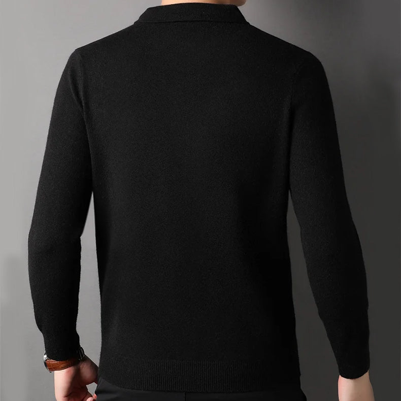 Herre Sweater Polo Tætsiddende Rund Hals Design