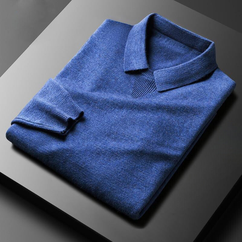 Herre Sweater Polo Tætsiddende Rund Hals Design