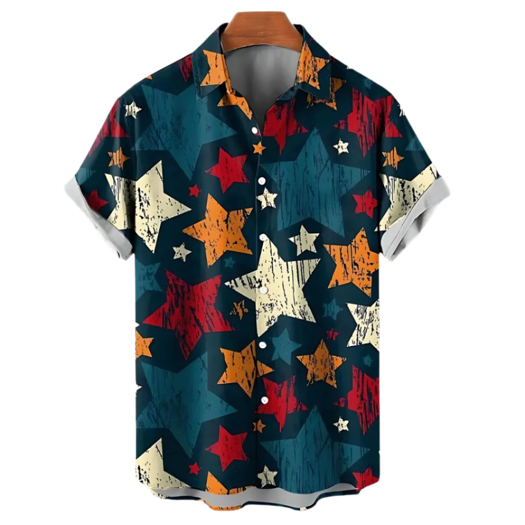 Herre T-Shirt Afslappet Stjerneprint