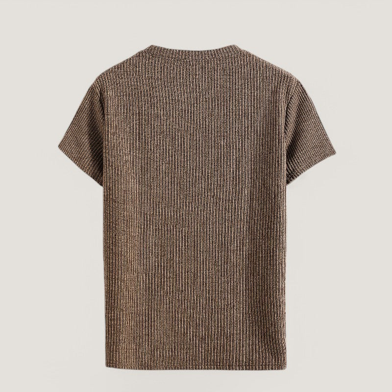 Herre T-Shirt Korte Ærmer Jacquard Polyester Regular Fit