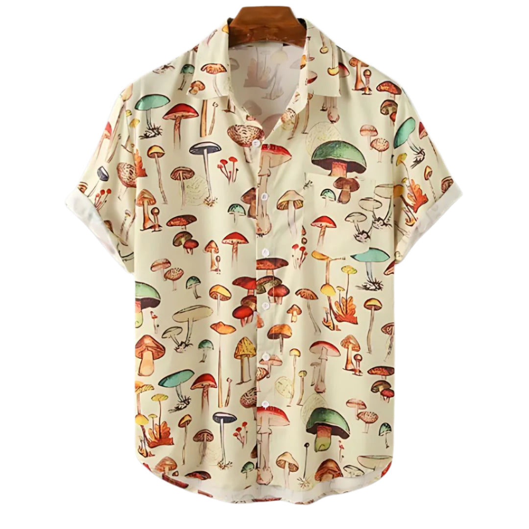 Herre T-shirt Button-up Letvægtsstof